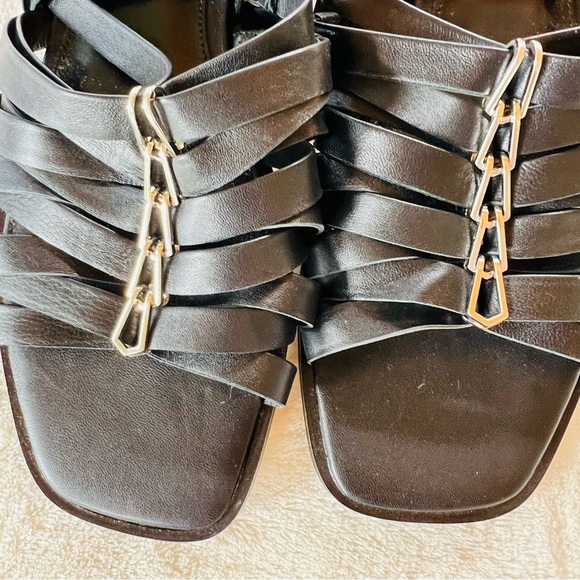 VINCE CAMUTO STRAPPY BLACK GLADIATOR LACE UP SANDALS SIZE 7.5 NEW - Picture 12 of 15